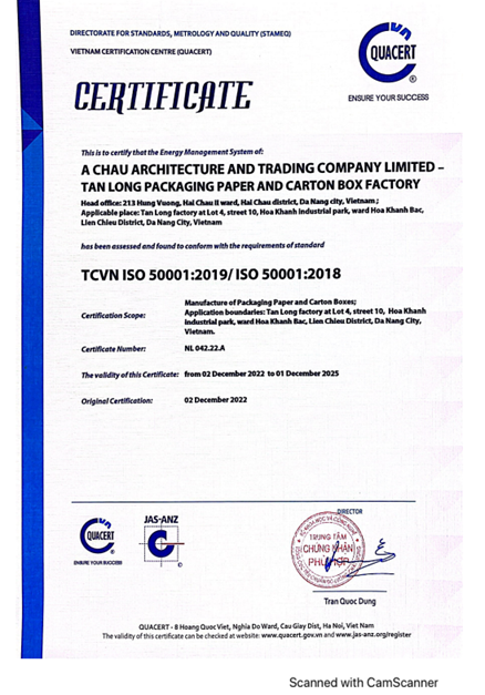 ISO A CHAU 50001-2018